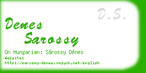 denes sarossy business card