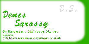 denes sarossy business card